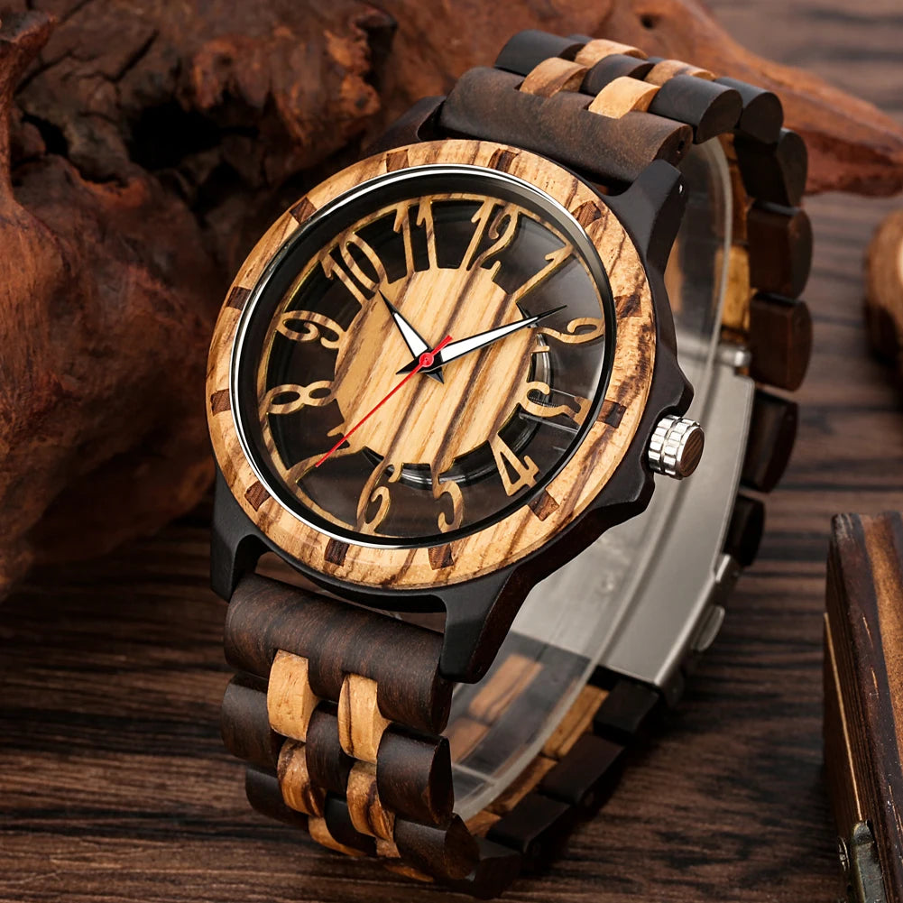 Transparent Hollow Wooden Watch