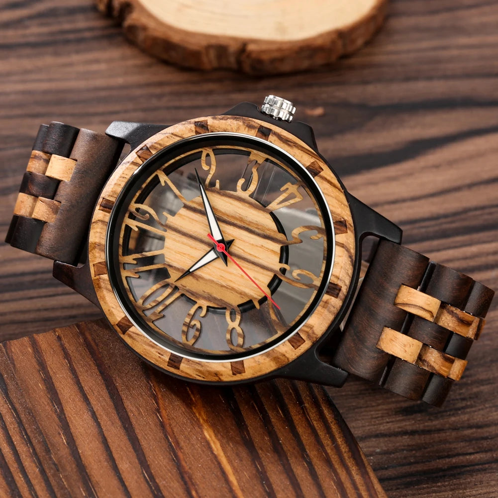 Transparent Hollow Wooden Watch