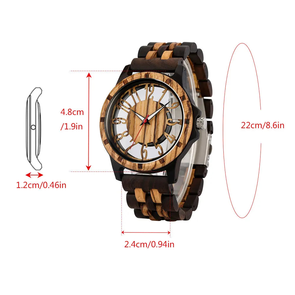 Transparent Hollow Wooden Watch